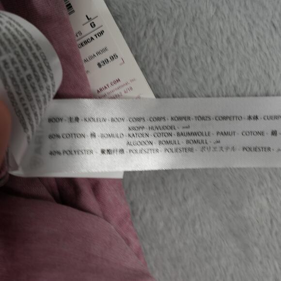 Ariat Flowy Francesca Top Nostalgia Rose Oversized Fit Split Neck Shark Bite Hem - Picture 8 of 10